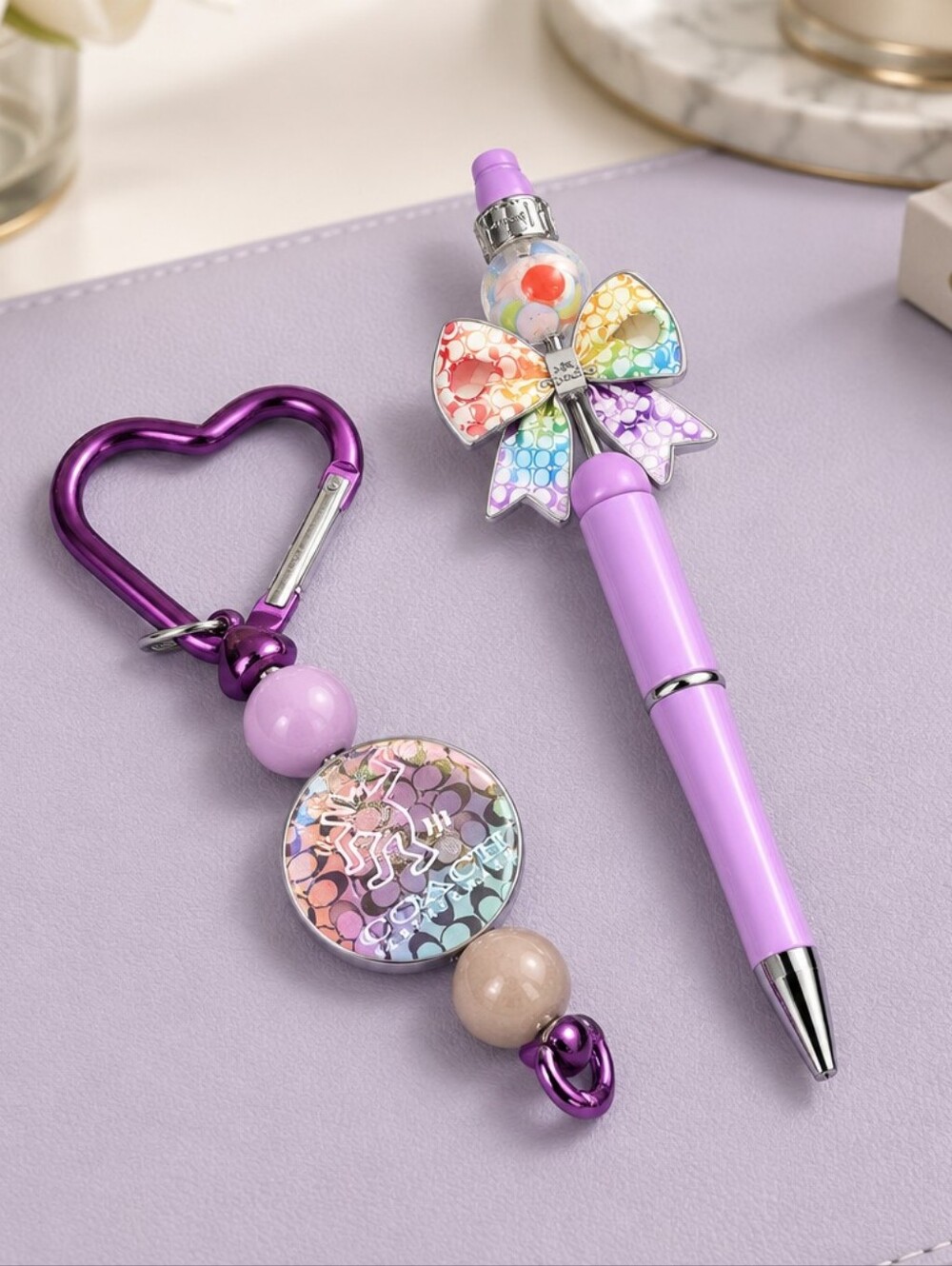 x2 Handcrafted Beaded Pens Design